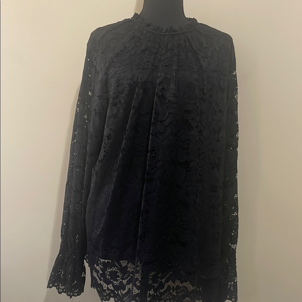 Elegant Black Lace Women's Top